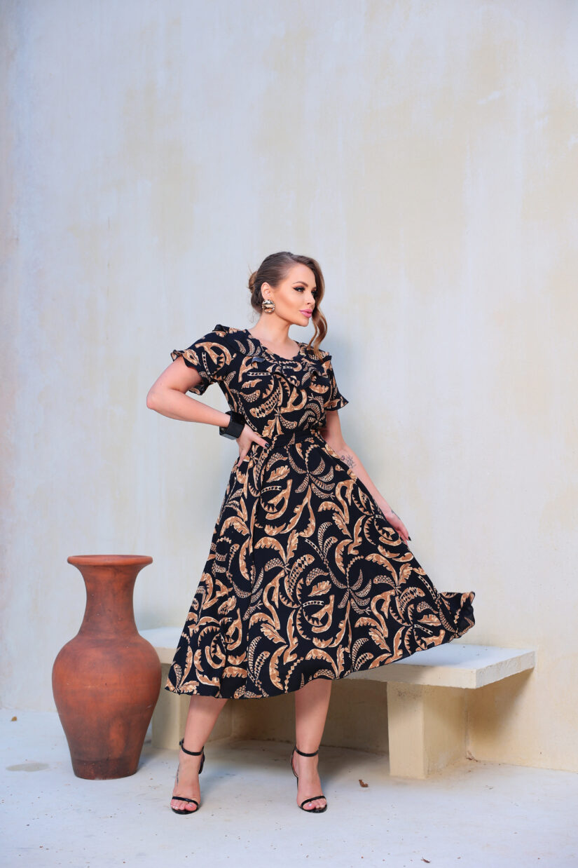 Vestido em crepe com elastano- 503 - Image 7